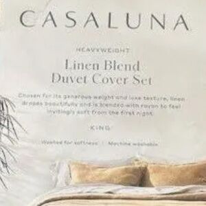 Casa Luna Linen Blend Duvet & Shams - NATURAL KING